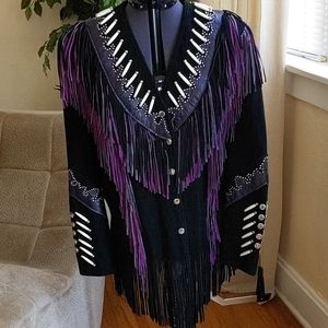 Suede and leather jacket